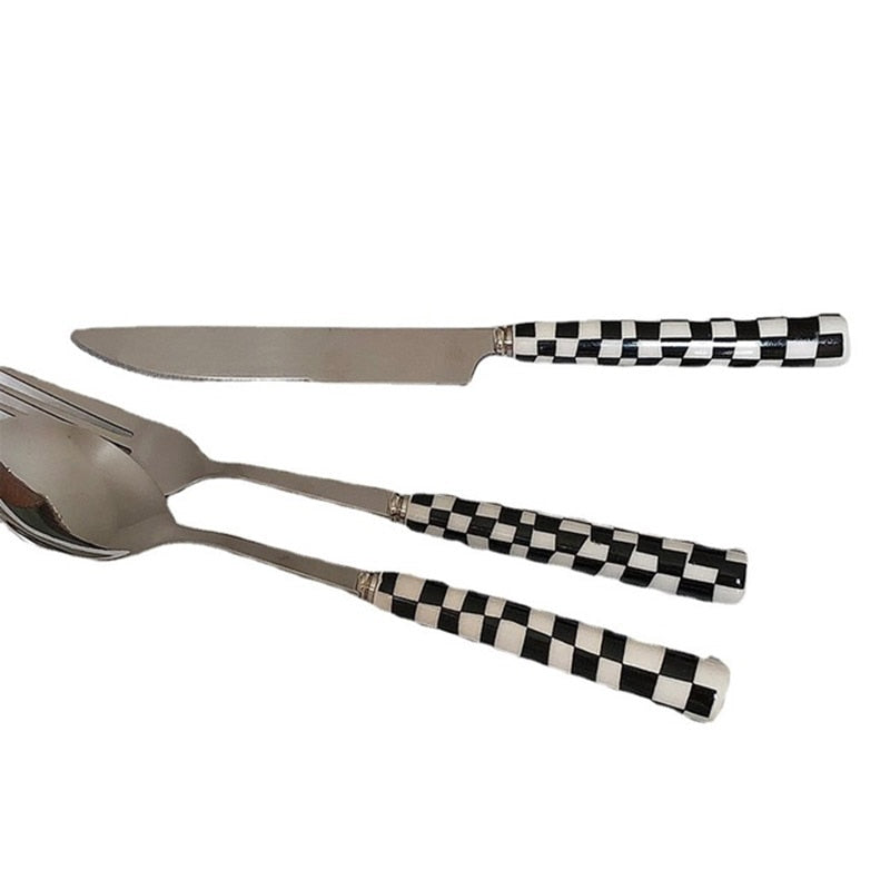 CHECKERED stainless steel cutlery set