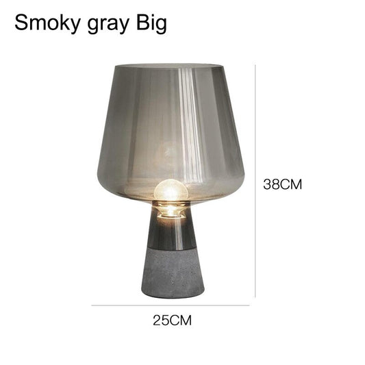 SMOKY GLASS cement table lamp