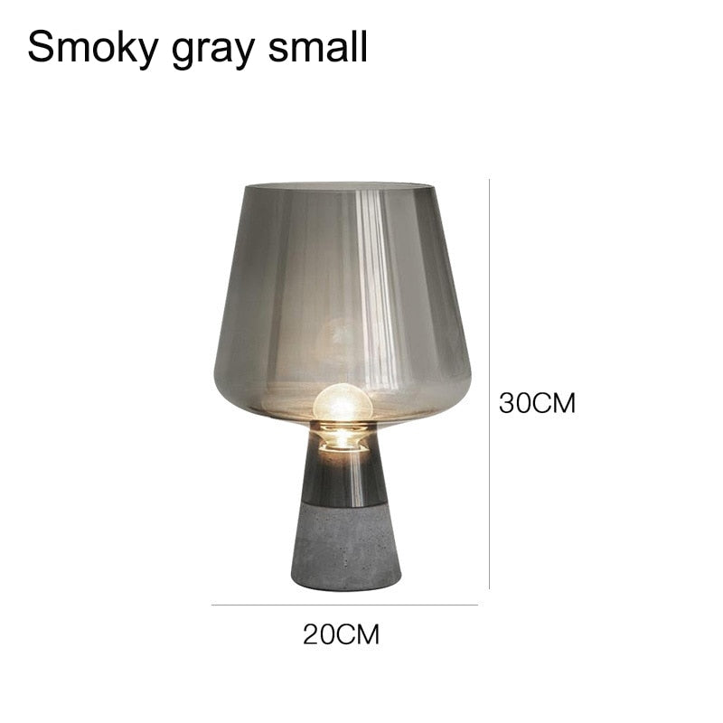 SMOKY GLASS cement table lamp