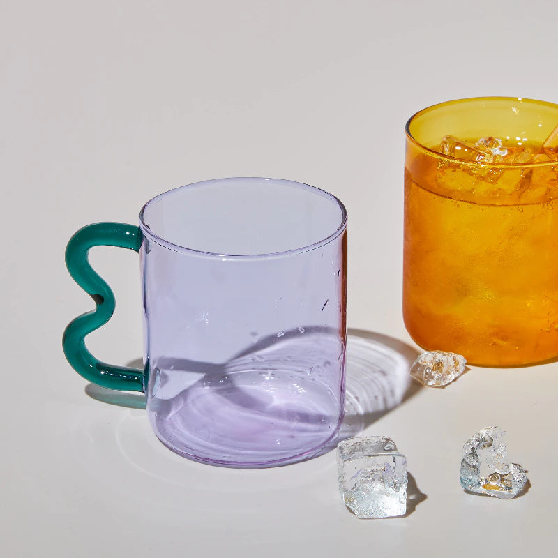 RIPPLE GLASS MUGS WITH UNIQUE HANDLE – Modern Home Edit
