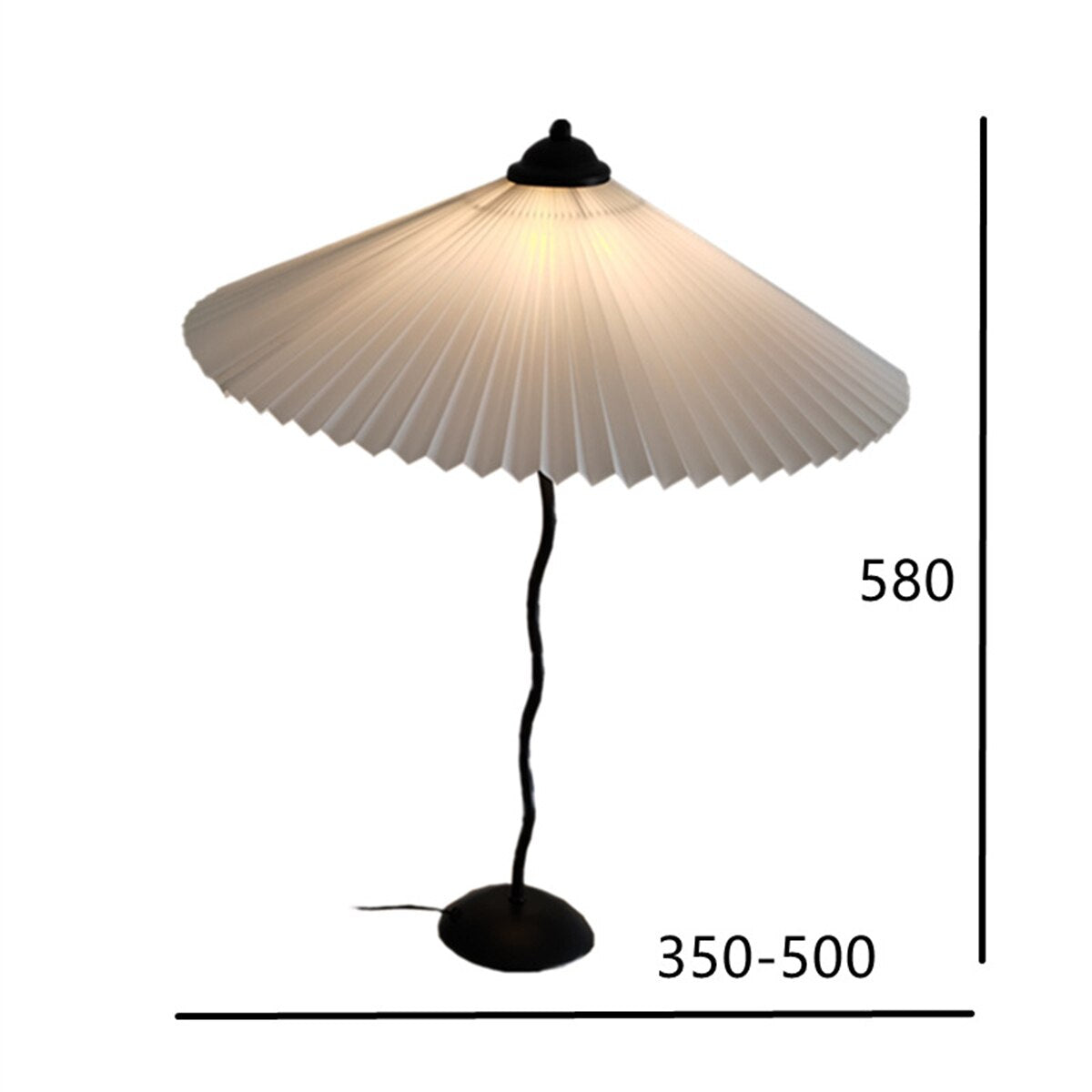 UMBRELLA Large Shade Pleated Table Lamp